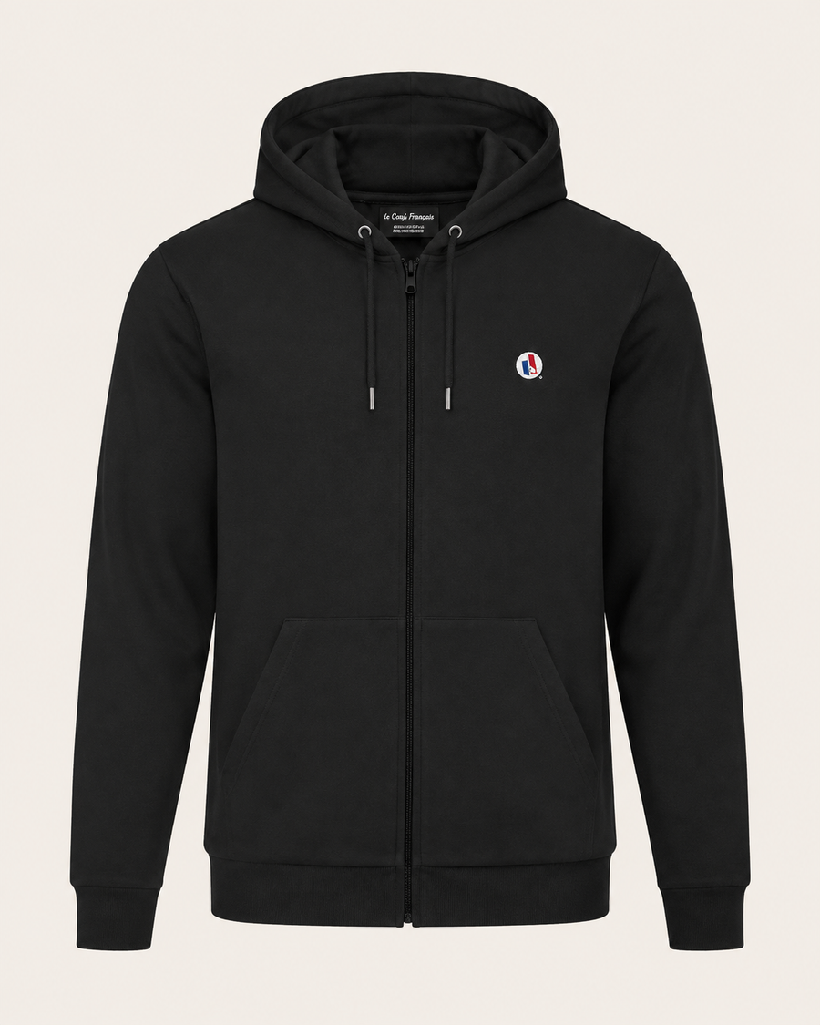 Sweat Zippé Homme Cross Training – Coton Bio — visuel produit 6 – coloris Noir – Le Snatch Français