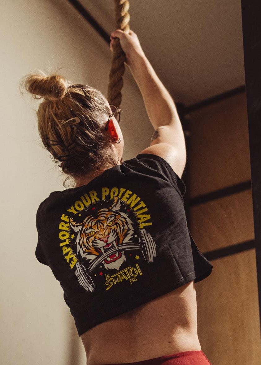Crop top femme cross training Explore Your Potential – Le Snatch Français