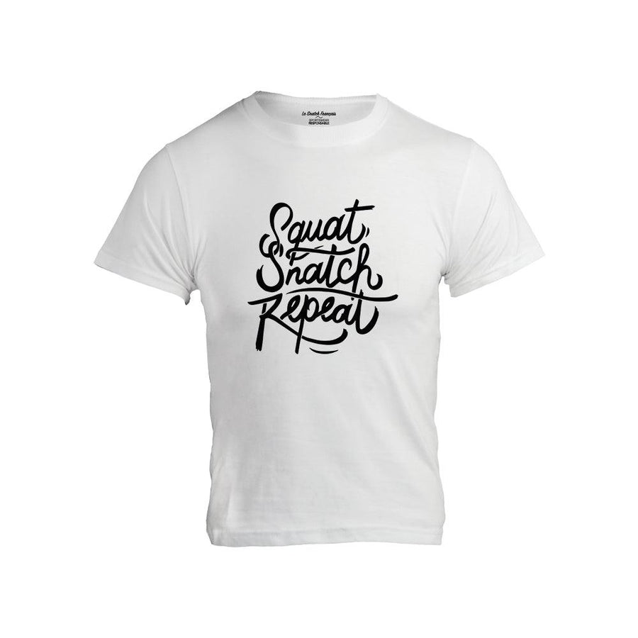 T-shirt homme cross training Squat Snatch Repeat – coloris Blanc – Le Snatch Français