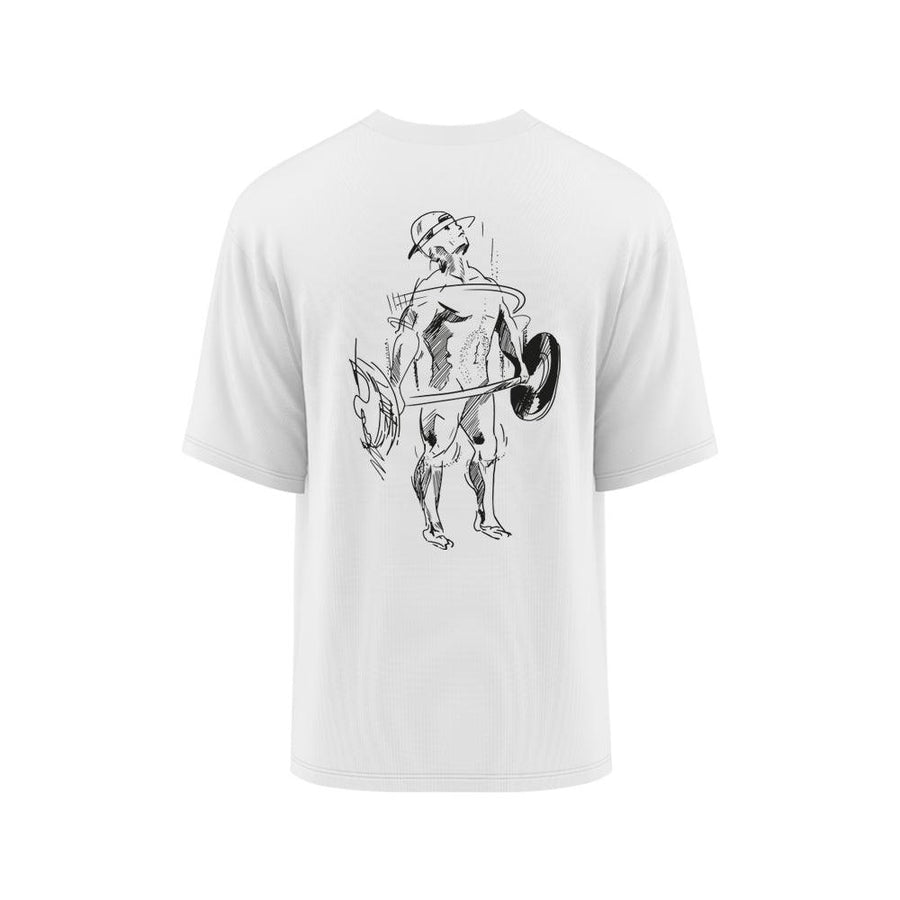 T-shirt Oversize homme cross training Snatcheur – vue dos – coloris Blanc – Le Snatch Français