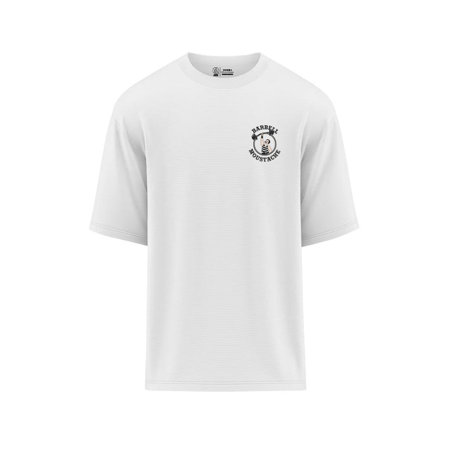 T-shirt Oversize homme cross training Barbell Moustache – image 3 – coloris Blanc – Le Snatch Français