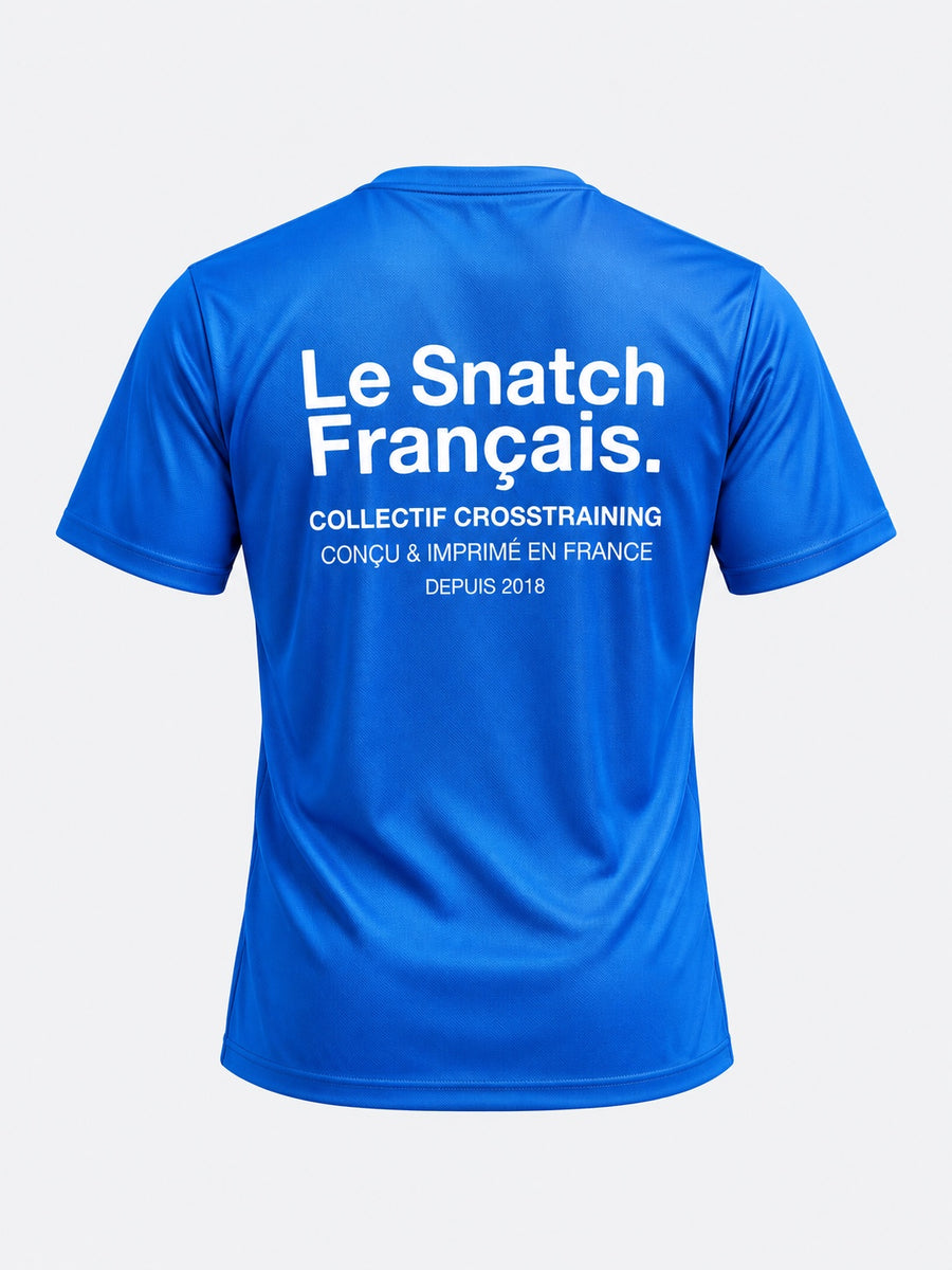 T-Shirt Aerix Homme Cross Training – Collectif Cross-training — Bleu — maquette sur fond gris clair