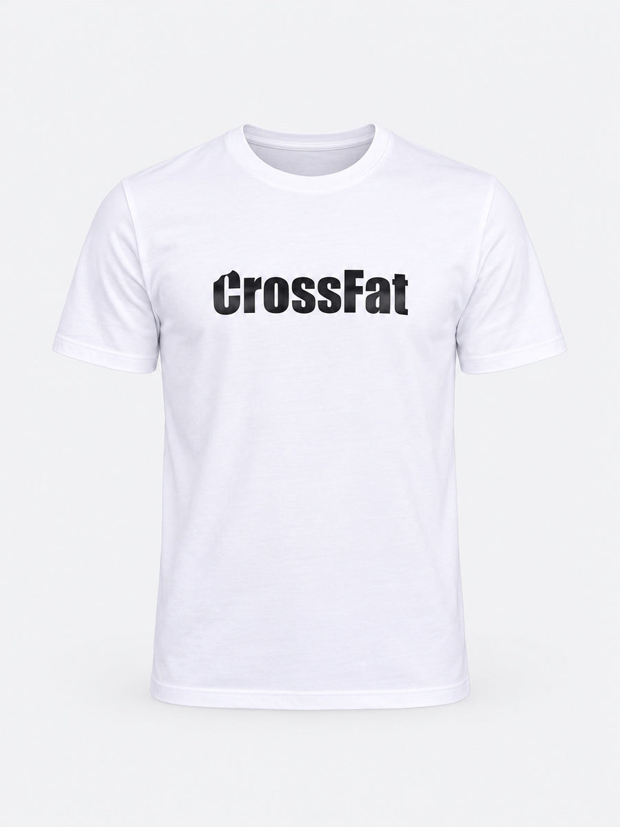 T-SHIRT AERIX HOMME - CROSSFAT — Blanc — maquette sur fond gris clair