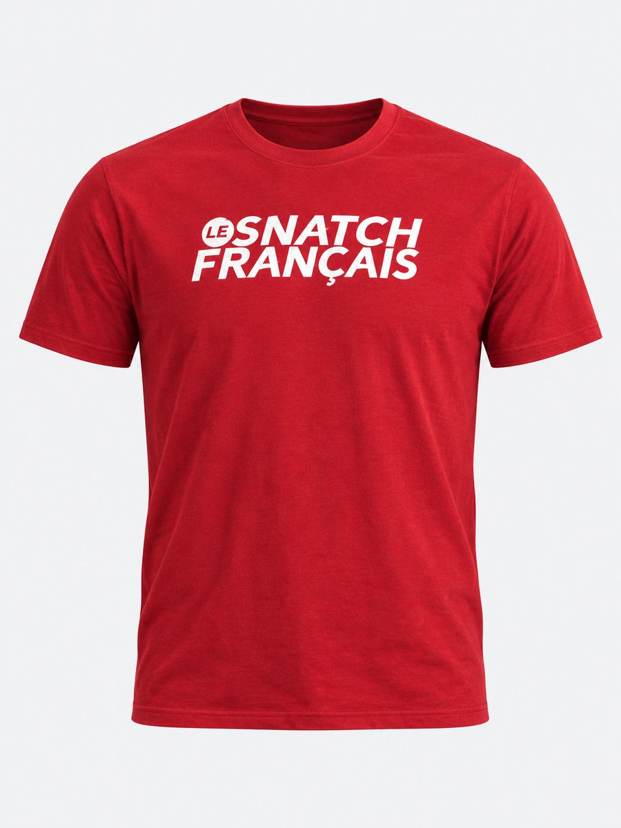 T-Shirt Homme Cross Training – Snatch Evolution — Bordeaux — maquette sur fond gris clair