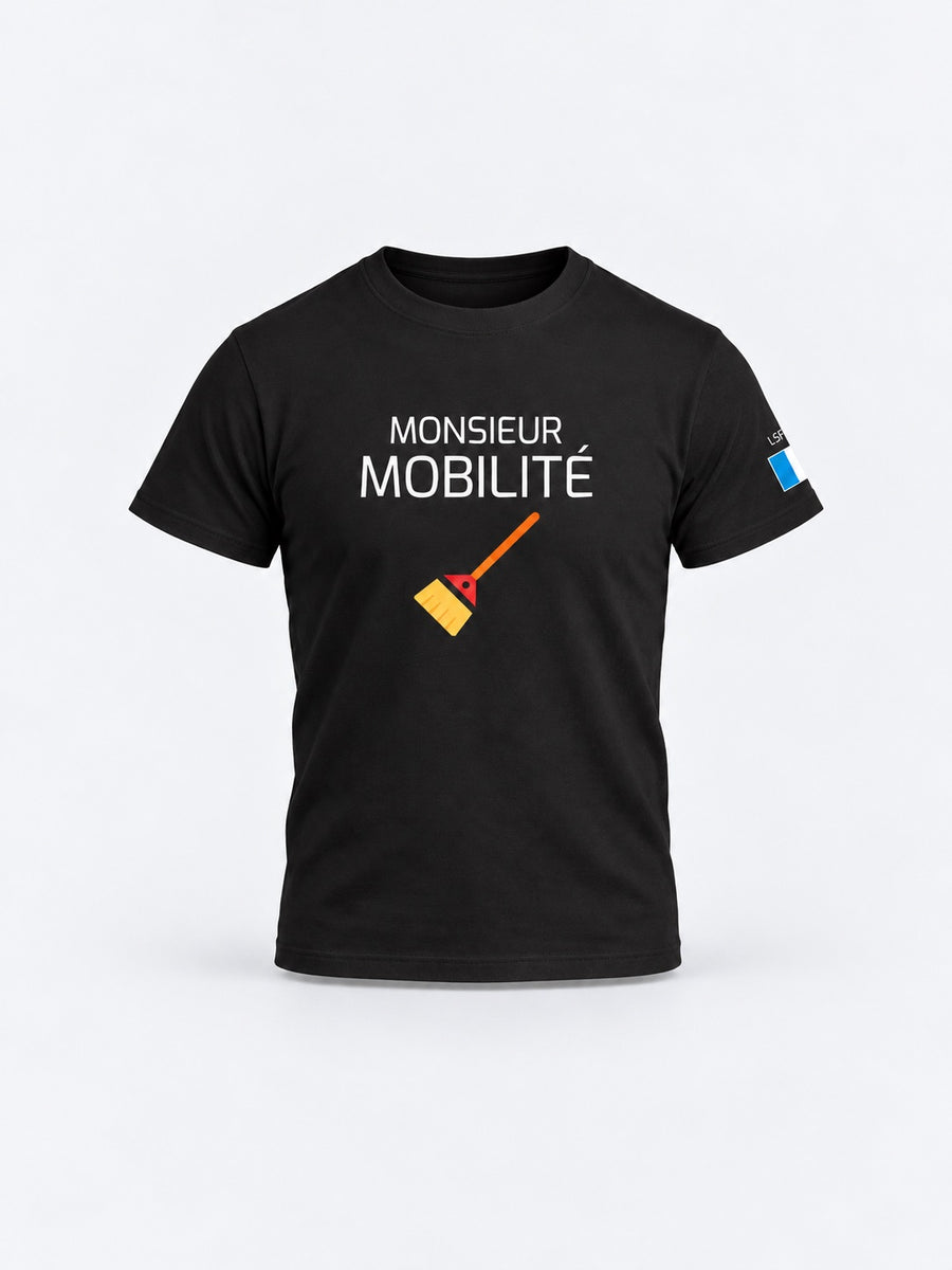 T-shirt M.mobilité – coloris Noir – maquette de face