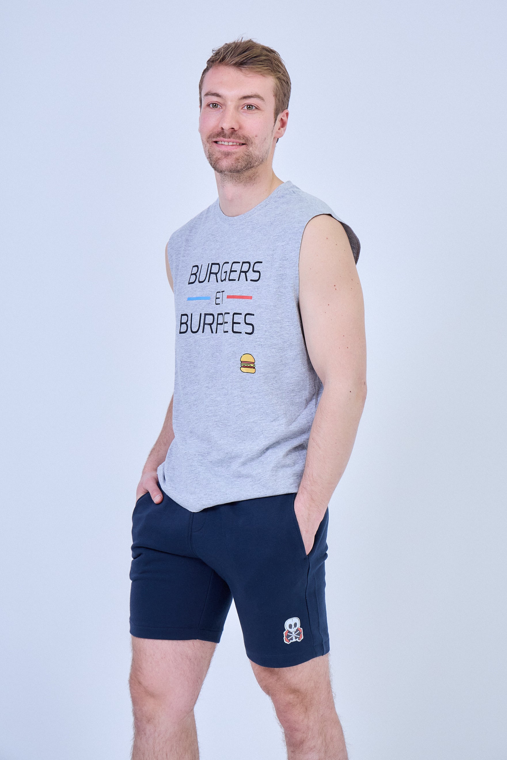 SHORT HOMME COTON BIO - SKULL