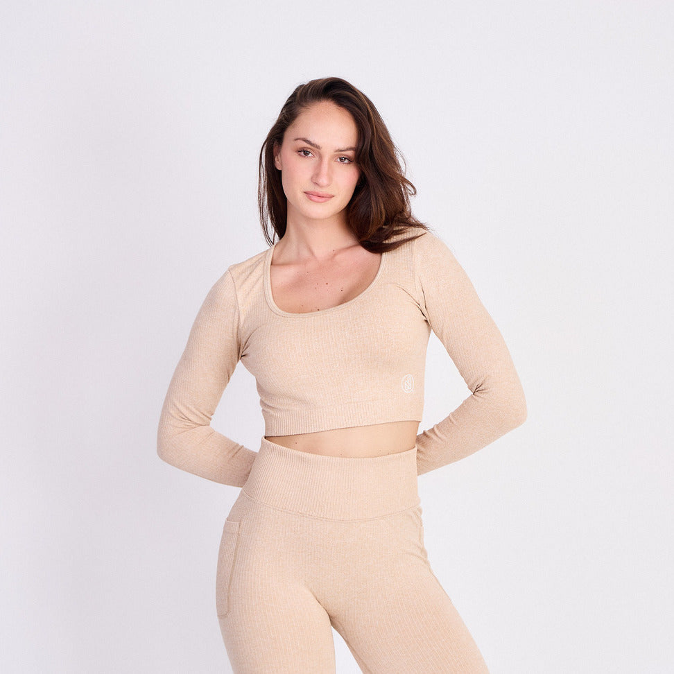 HAUT CROP MANCHES LONGUES - SCULPT