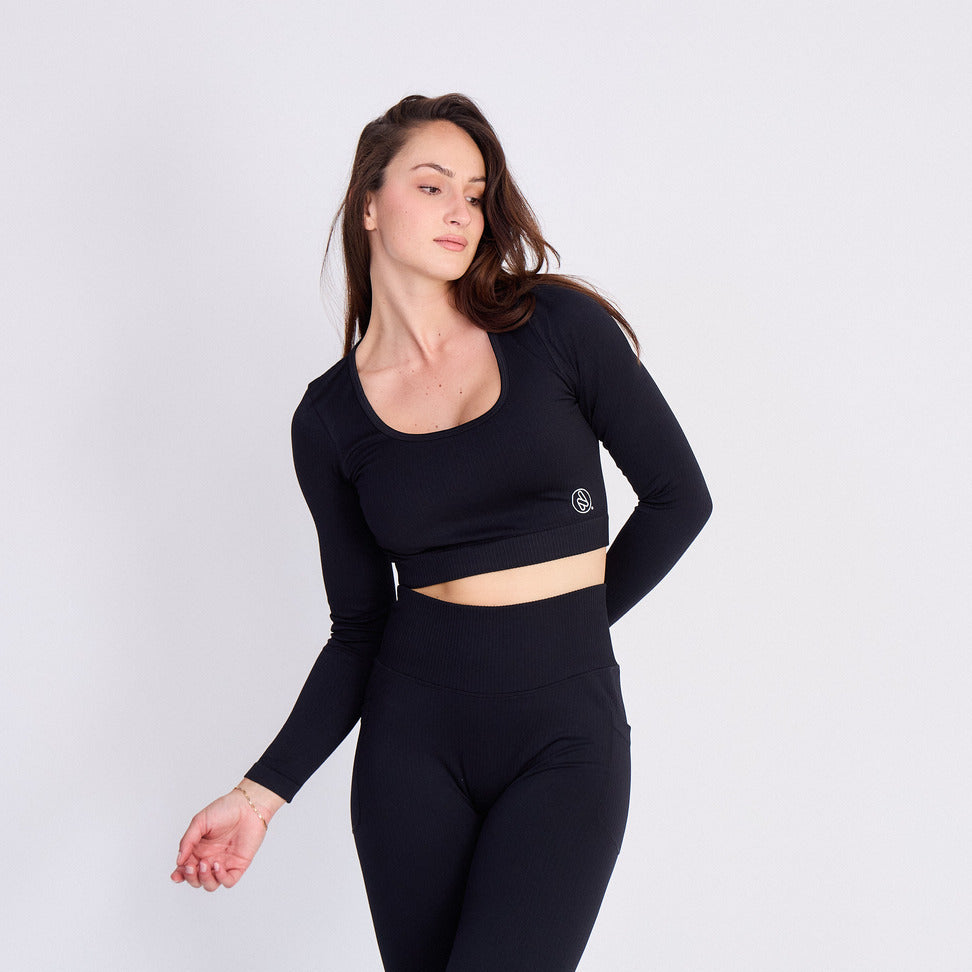 HAUT CROP MANCHES LONGUES - SCULPT