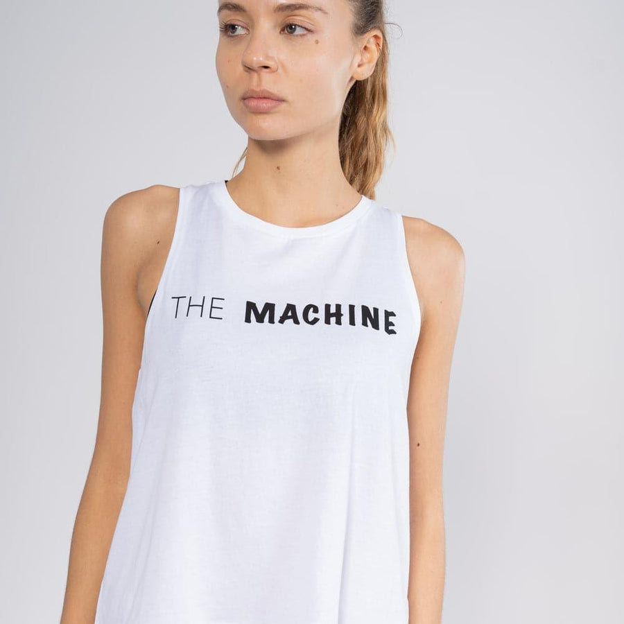Débardeur femme cross training The Machine – coloris Blanc – vue face – Le Snatch Français