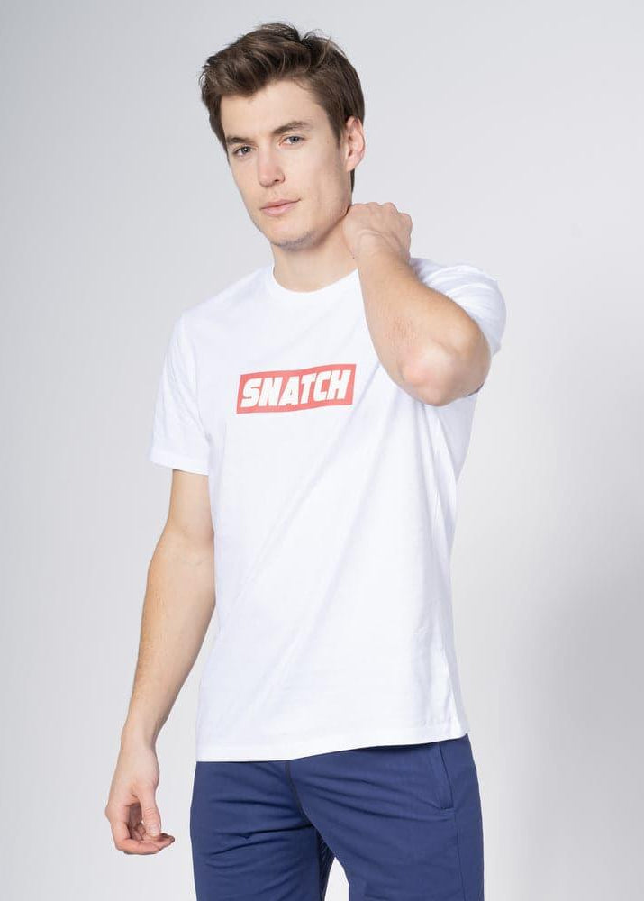 T-shirt homme cross training Snatch Label – coloris Blanc – vue face – Le Snatch Français