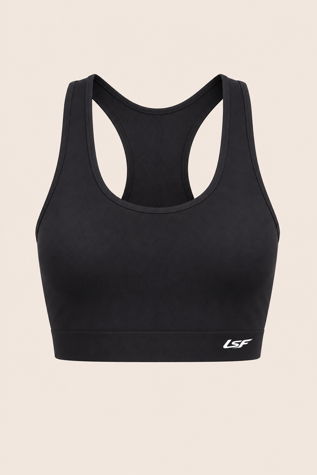 Crop top sport dos nageur Allure LSF noir — face
