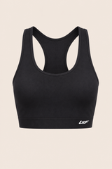 Crop top sport dos nageur Allure LSF noir — face