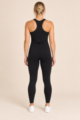 Débardeur femme Aura LSF noir, porté de dos