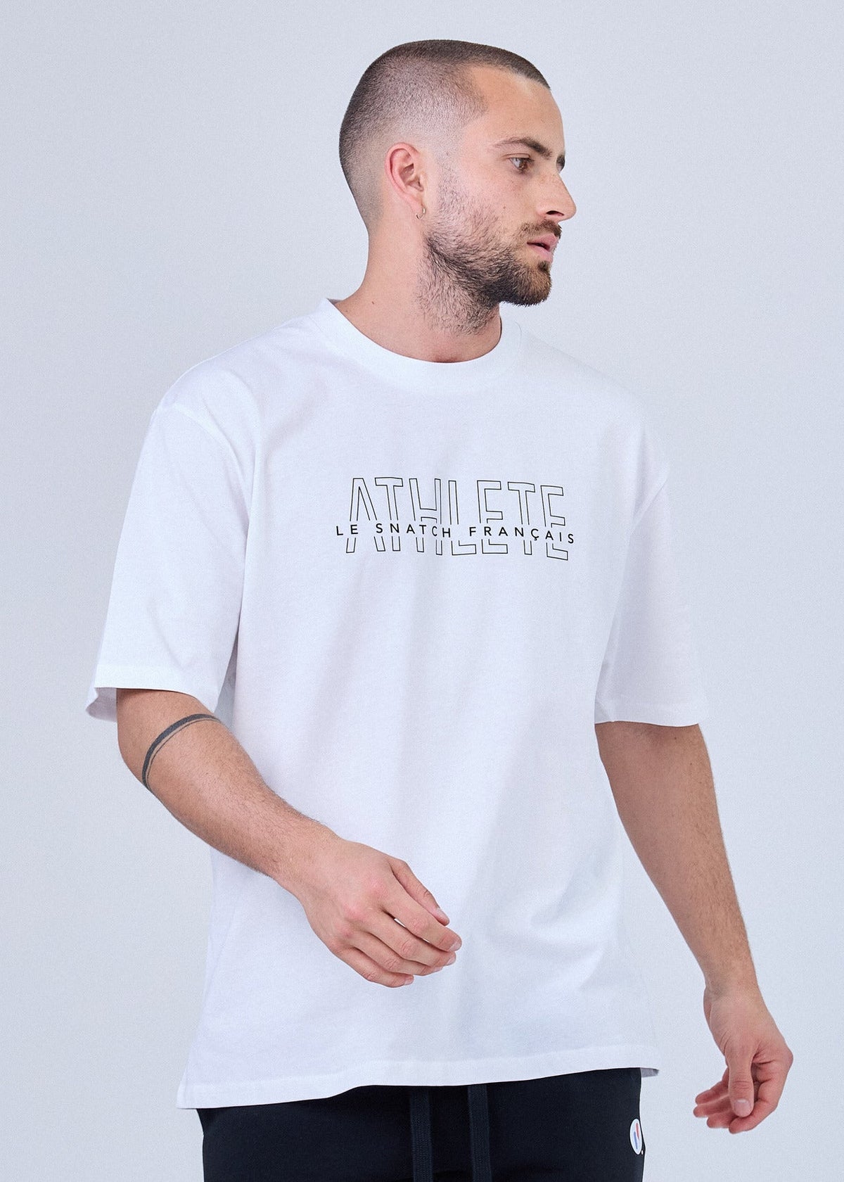 T-Shirt Oversize Homme Hybrid Training – Athlète LSF Coton Bio — Le Snatch Français