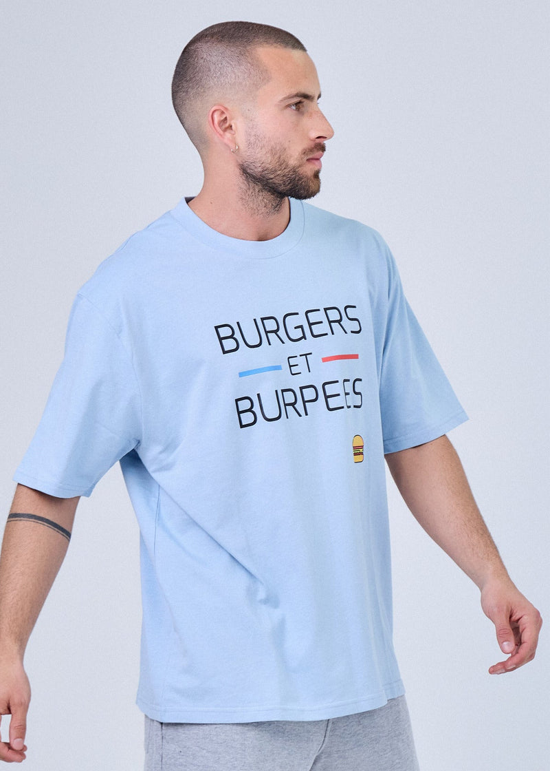 T-Shirt Oversize Homme Hybrid Training – Burgers Et Burpees — Le Snatch Français
