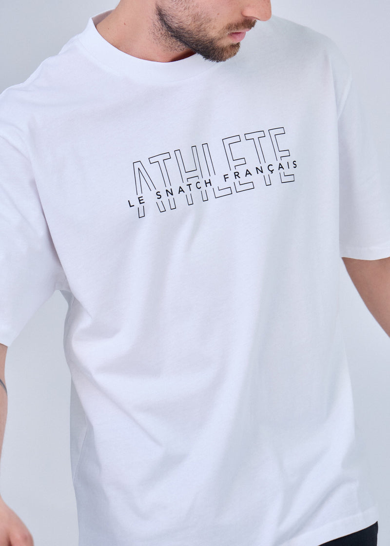 T-Shirt Oversize Homme Hybrid Training – Athlète LSF Coton Bio vue 2 — Le Snatch Français
