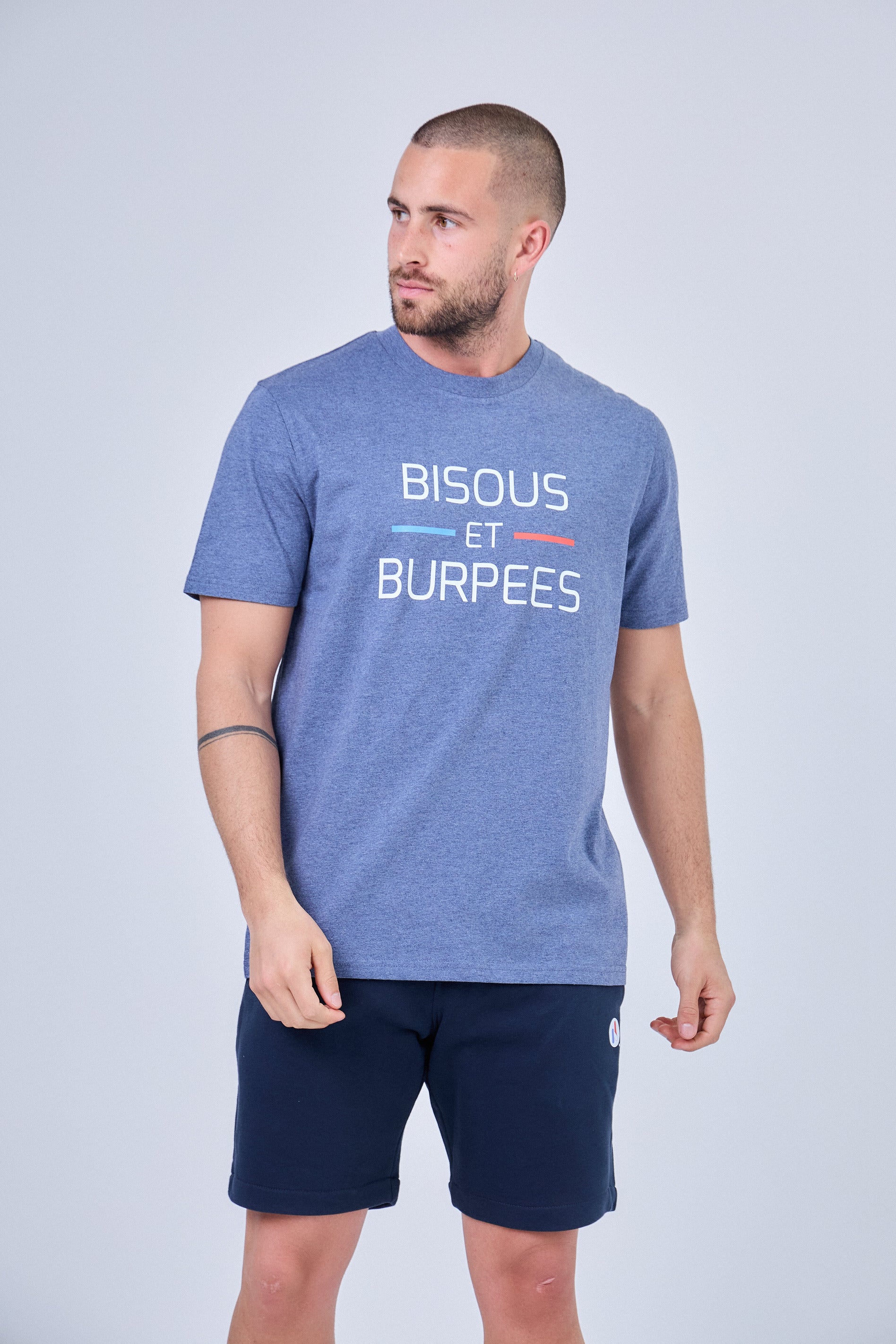 T-shirt Homme Bisous et Burpees 100% coton bio - Main Image