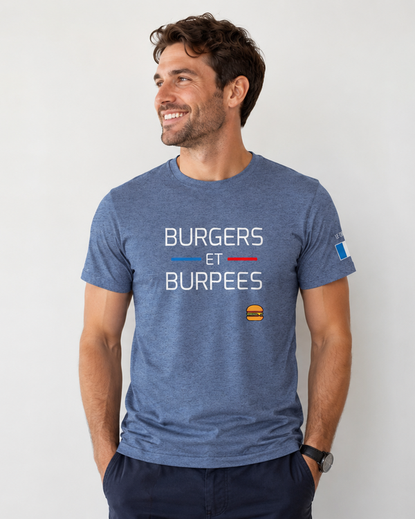 T-shirt homme cross training Burgers Et Burpees – Le Snatch Français
