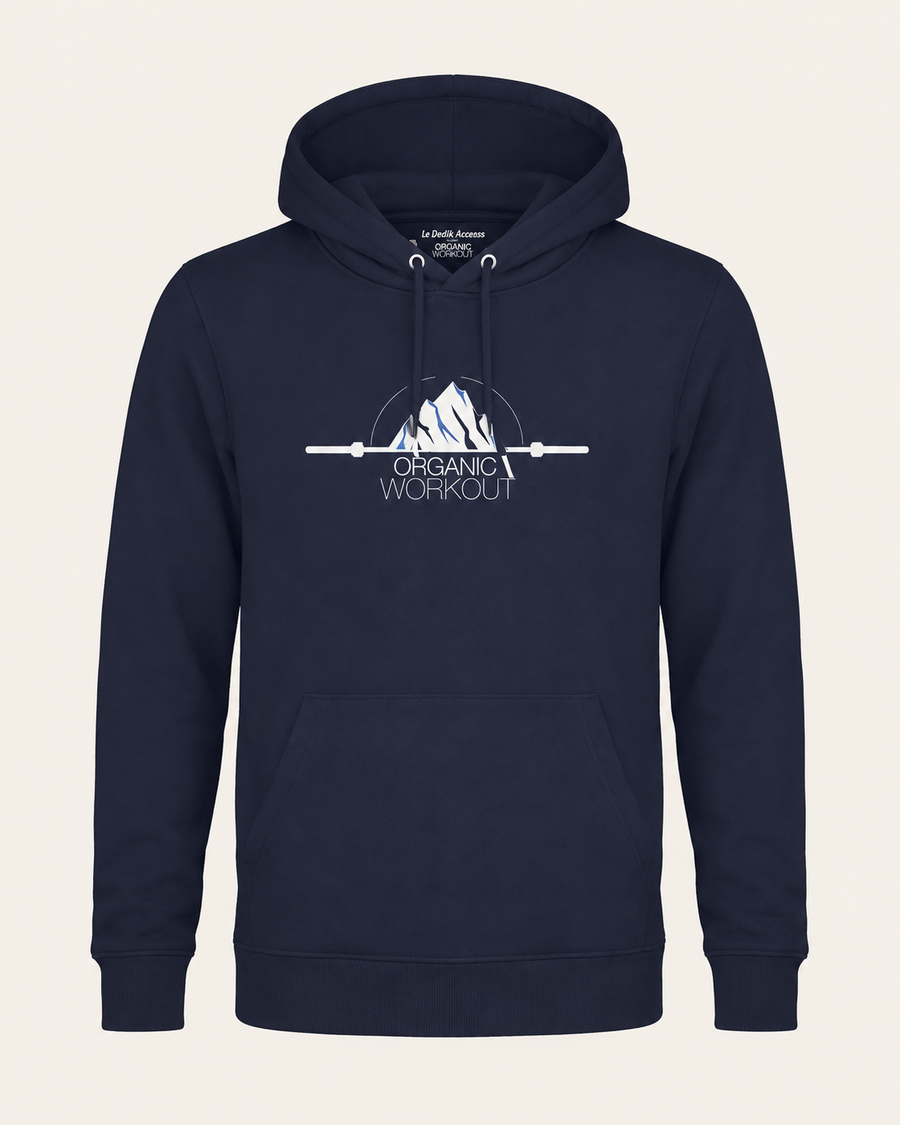 Sweat Homme Cross Training – Organic Workout Coton Bio — visuel produit 4 – coloris Navy – Le Snatch Français