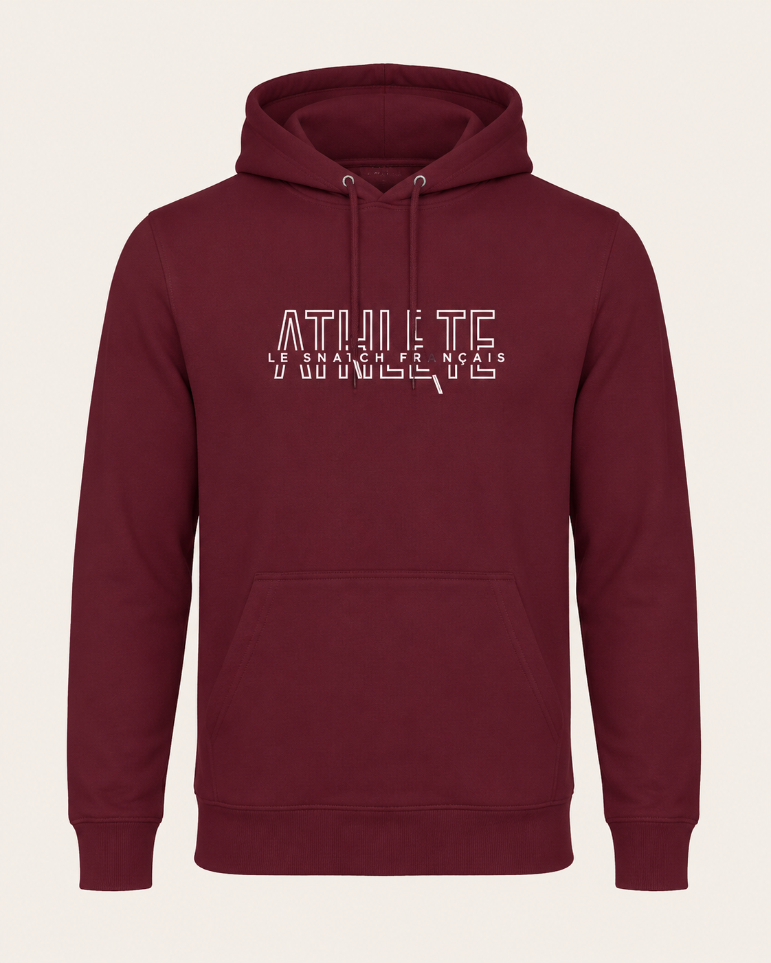Sweat Homme Cross Training – Athlete LSF Coton Bio — visuel produit 6 – coloris Bordeaux – Le Snatch Français