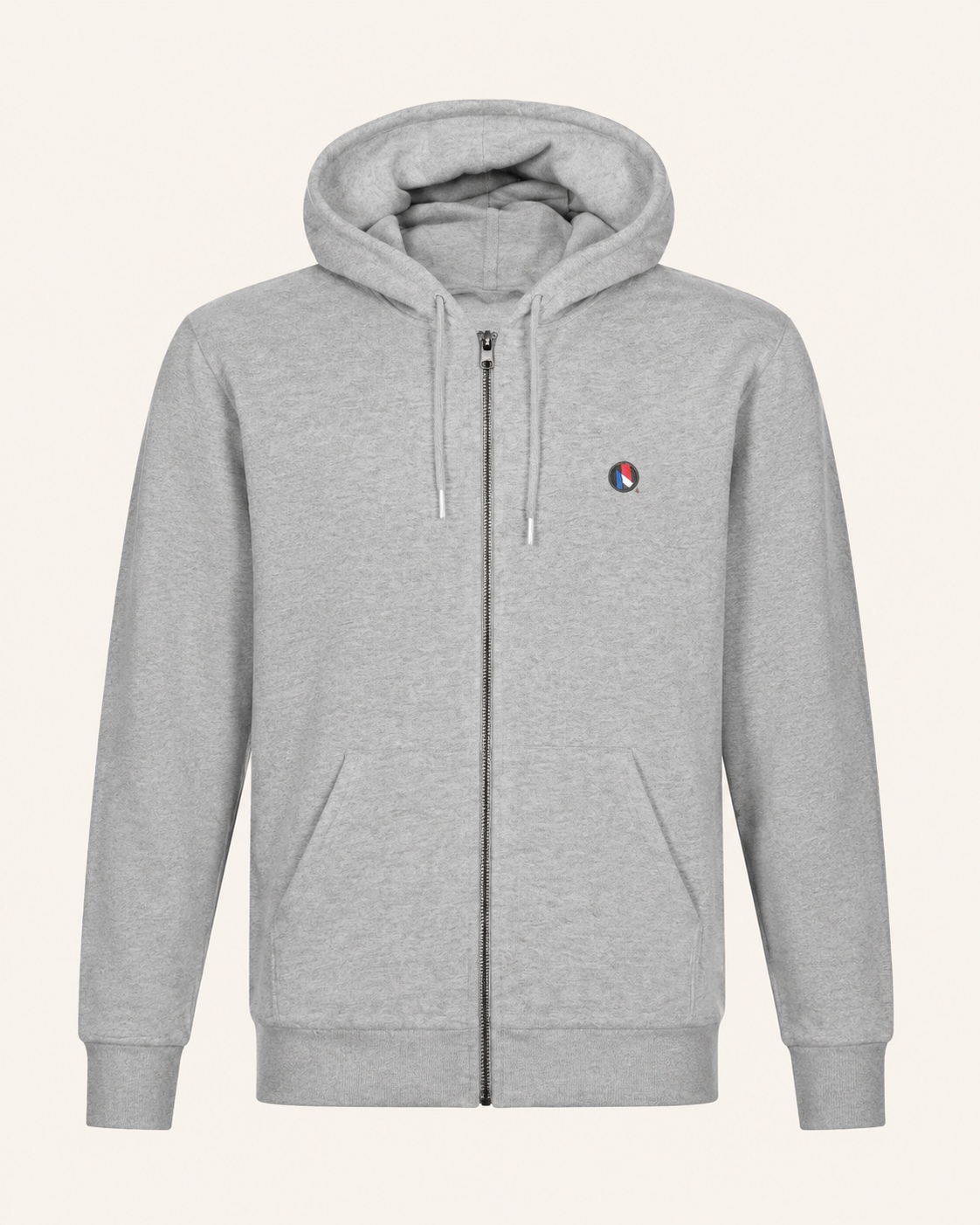 Sweat Zippé Homme Cross Training – Coton Bio — visuel produit 4 – coloris Gris chiné – Le Snatch Français