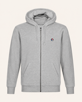 Sweat Zippé Homme Cross Training – Coton Bio — visuel produit 4 – coloris Gris chiné – Le Snatch Français