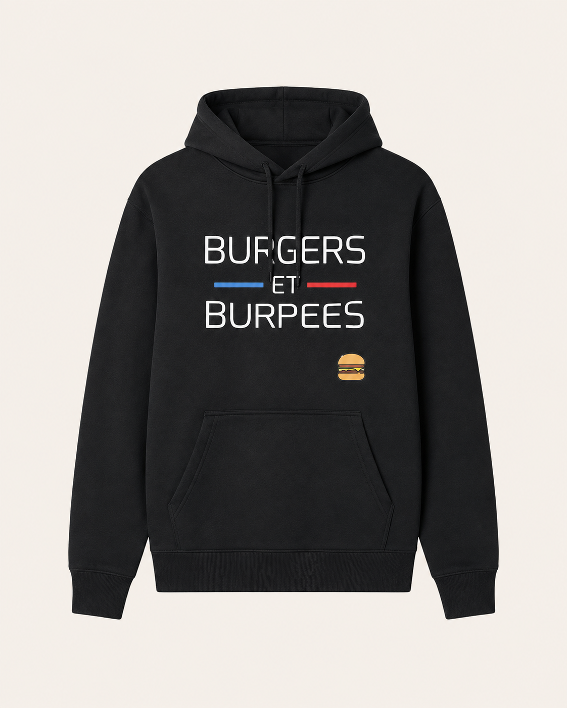Sweat Homme Cross Training – Burgers Et Burpees Coton Bio — visuel produit 7 – coloris Noir – Le Snatch Français