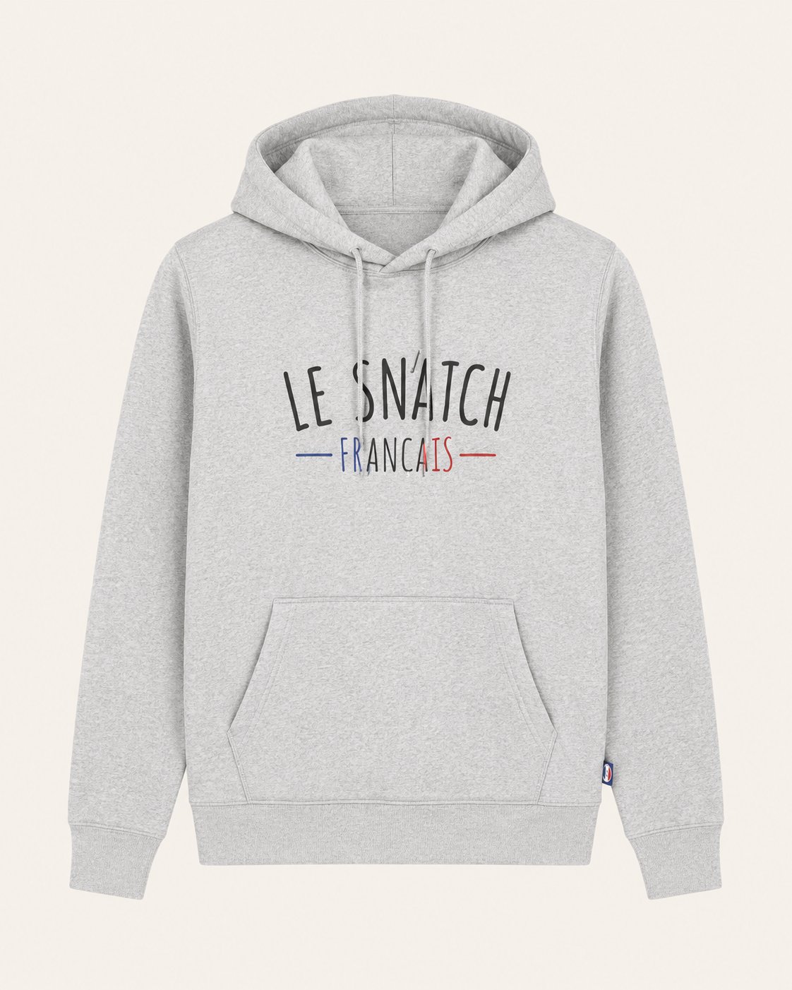 Sweat Homme Cross Training – Le Snatch Français Coton Bio — visuel produit 3 – coloris Gris chiné – Le Snatch Français