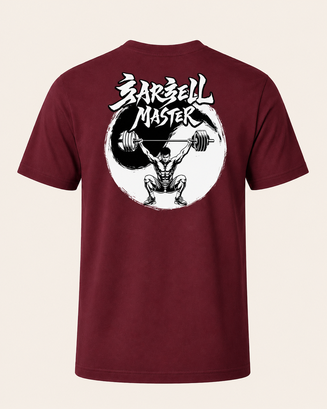 T-Shirt Unisexe Cross Training – Barbell Master — visuel produit 6 – coloris Bordeaux – Le Snatch Français