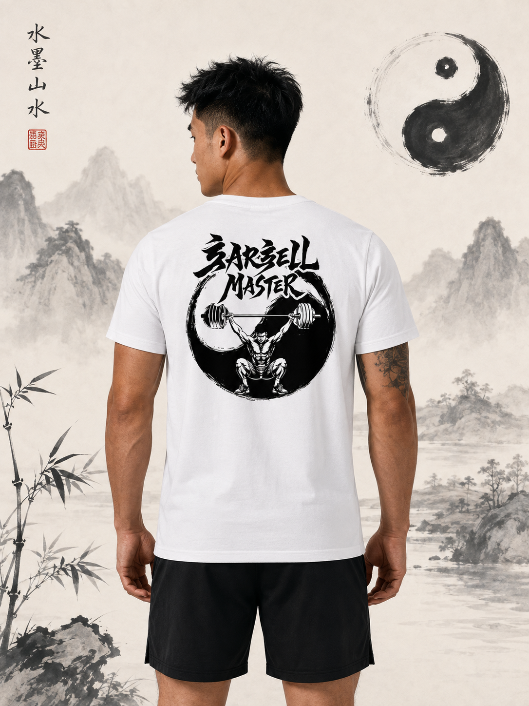 T-Shirt Unisexe Cross Training – Barbell Master — visuel produit 2 – coloris Blanc – Le Snatch Français