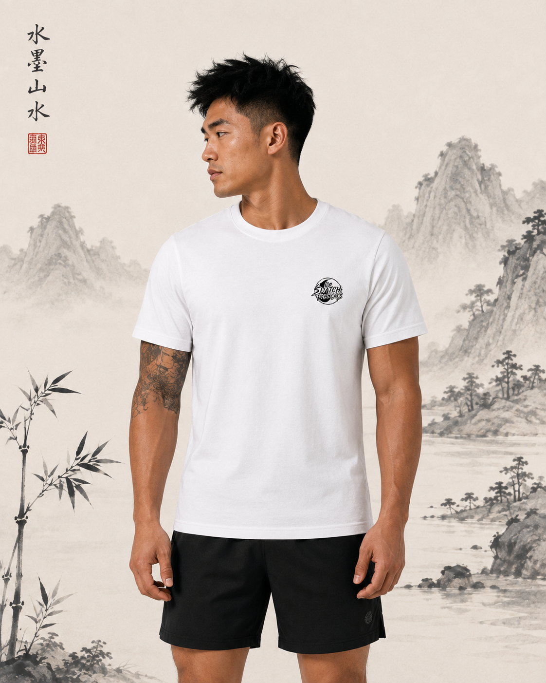 T-Shirt Unisexe Cross Training – Barbell Master — visuel produit 3 – coloris Blanc – Le Snatch Français