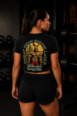 Crop top femme cross training Sweat Now Shine Later – image 2 – Le Snatch Français