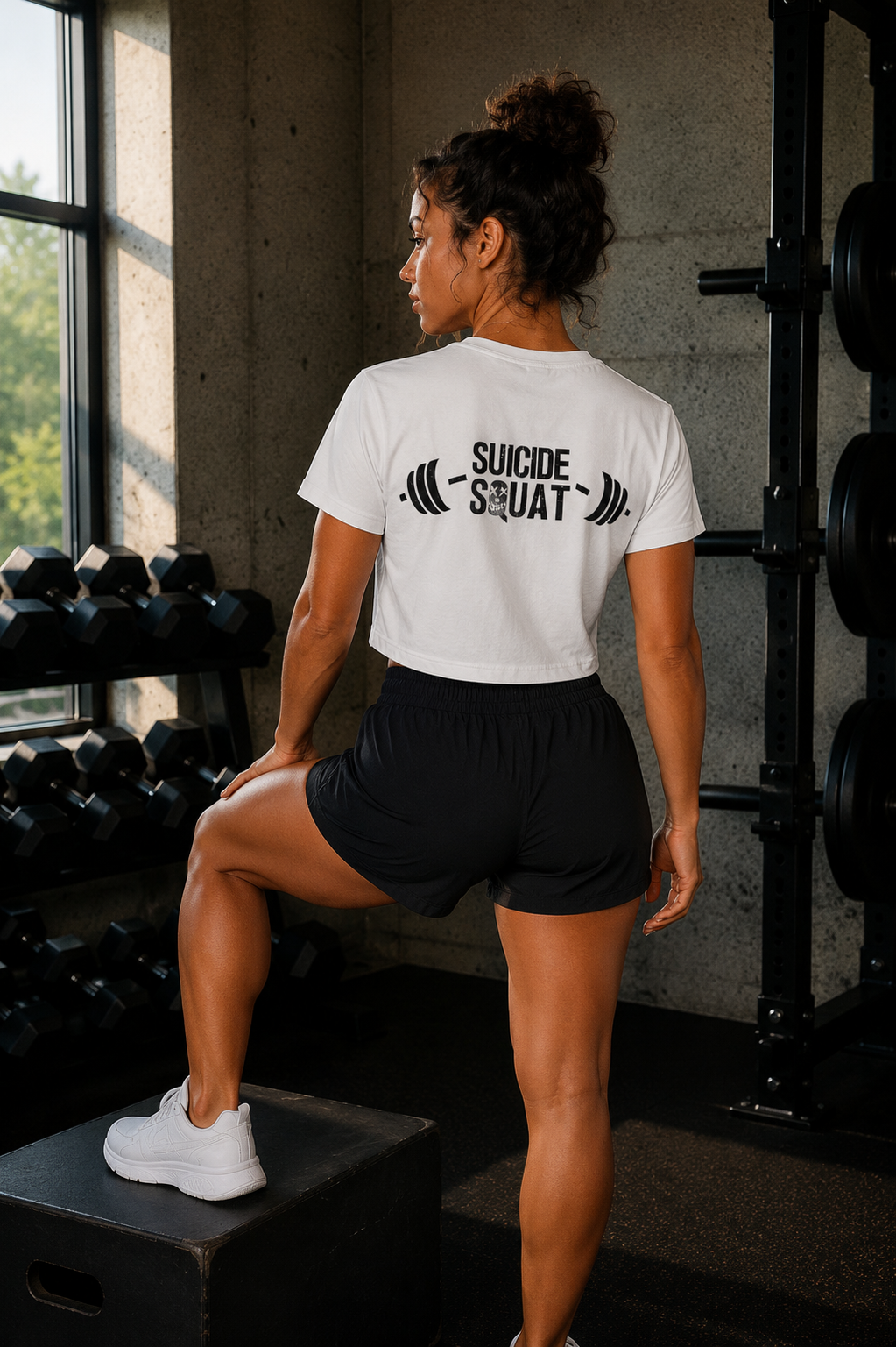 Crop top femme cross training Suicide Squat – image 7 – coloris Blanc – Le Snatch Français