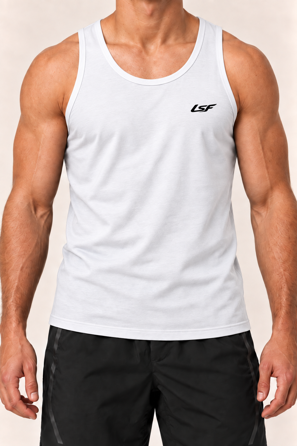 Débardeur homme Pulse LSF blanc — focus haut