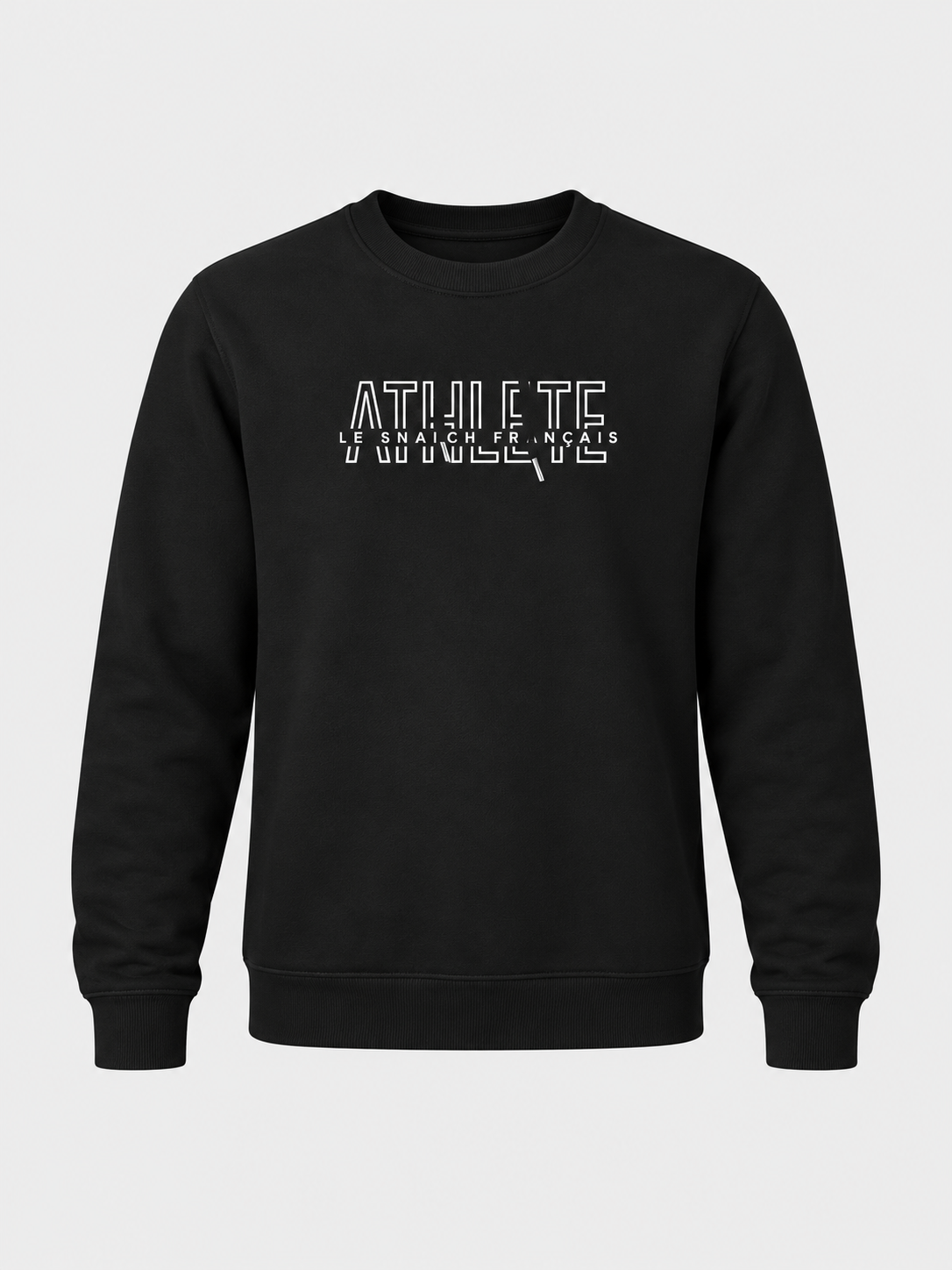 Sweat col rond unisexe Athlete LSF — maquette face — maquette illustrative