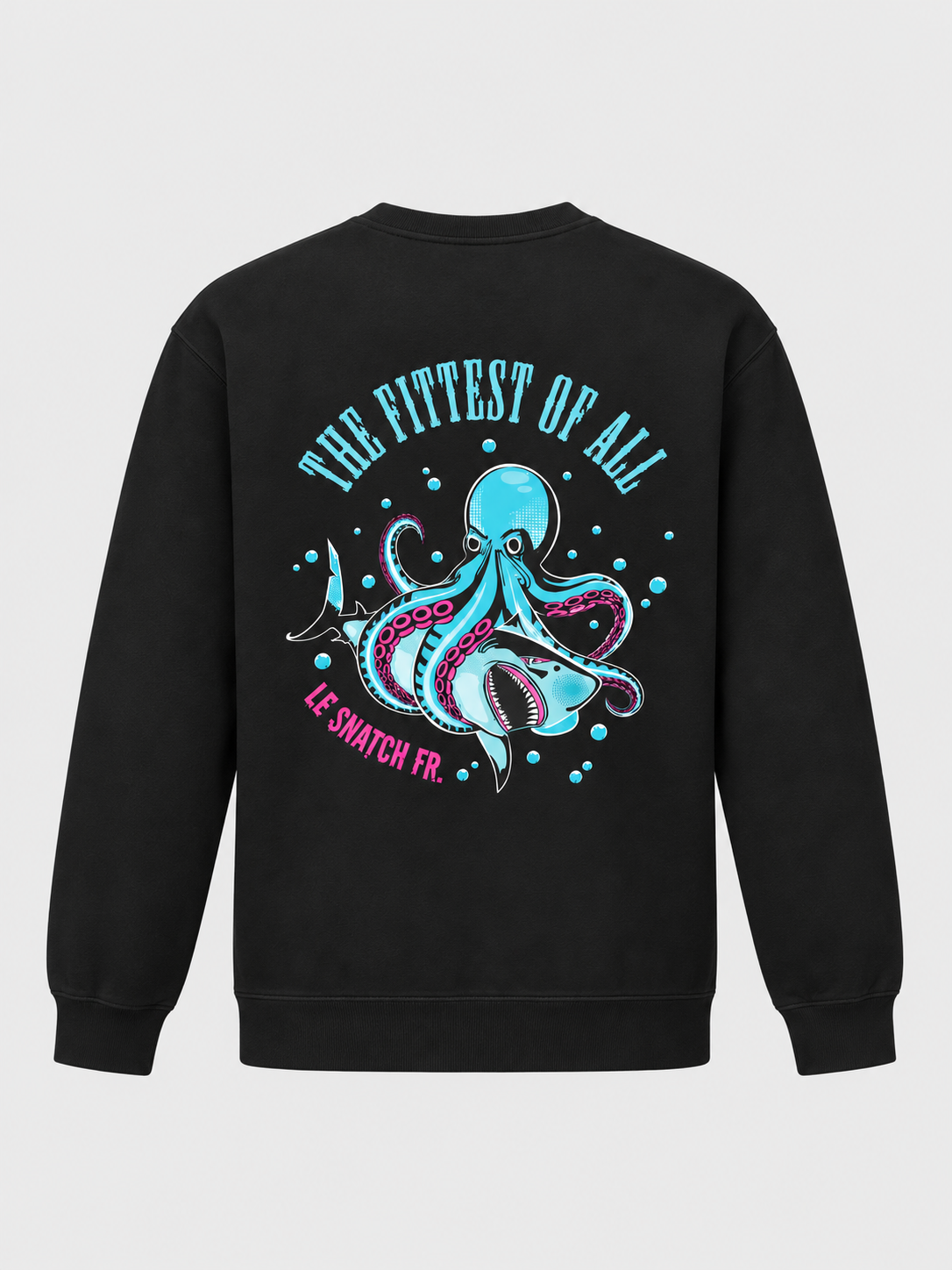 Sweat col rond unisexe The Fittest — maquette dos — maquette illustrative