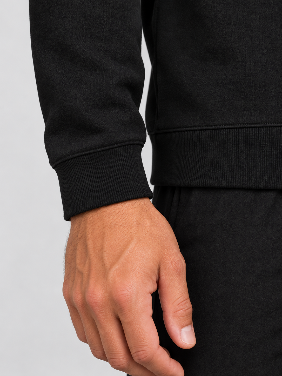 Sweat col rond unisexe Team No Rep — detail porte — maquette illustrative