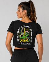 Crop Top Femme Cross Training – Strong Tomorrow Coton Bio – Le Snatch Français