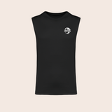 Débardeur barbell-master noir, face — Kariban K3022IC, fond beige, logo original – coloris Noir