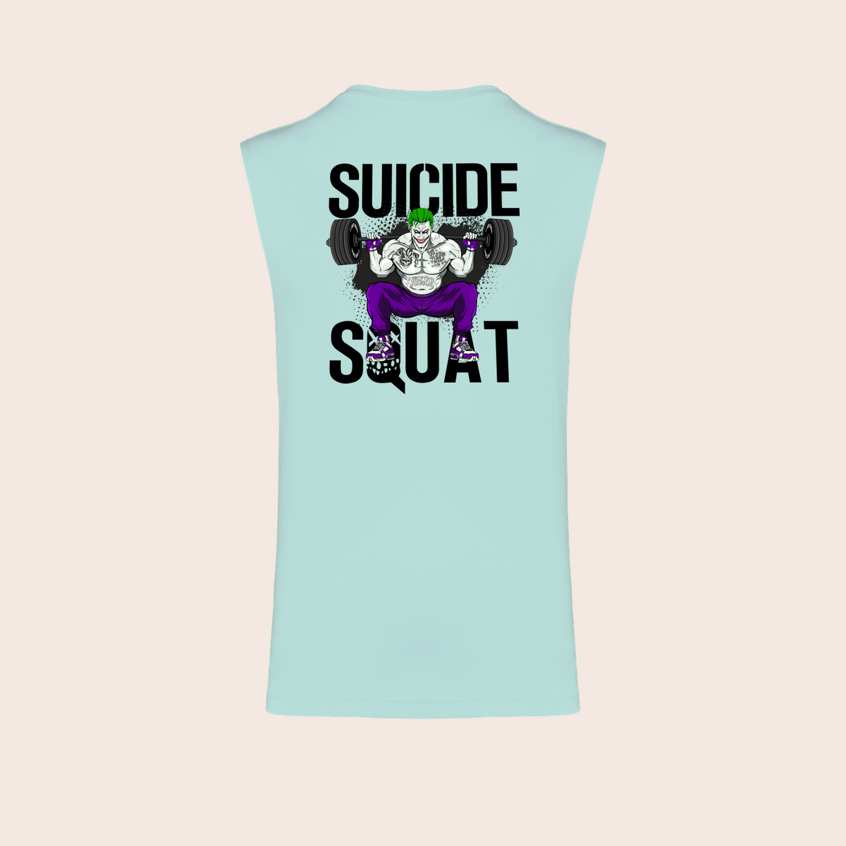 Débardeur joker menthe, dos — Kariban K3022IC, fond beige, logo original – coloris Menthe