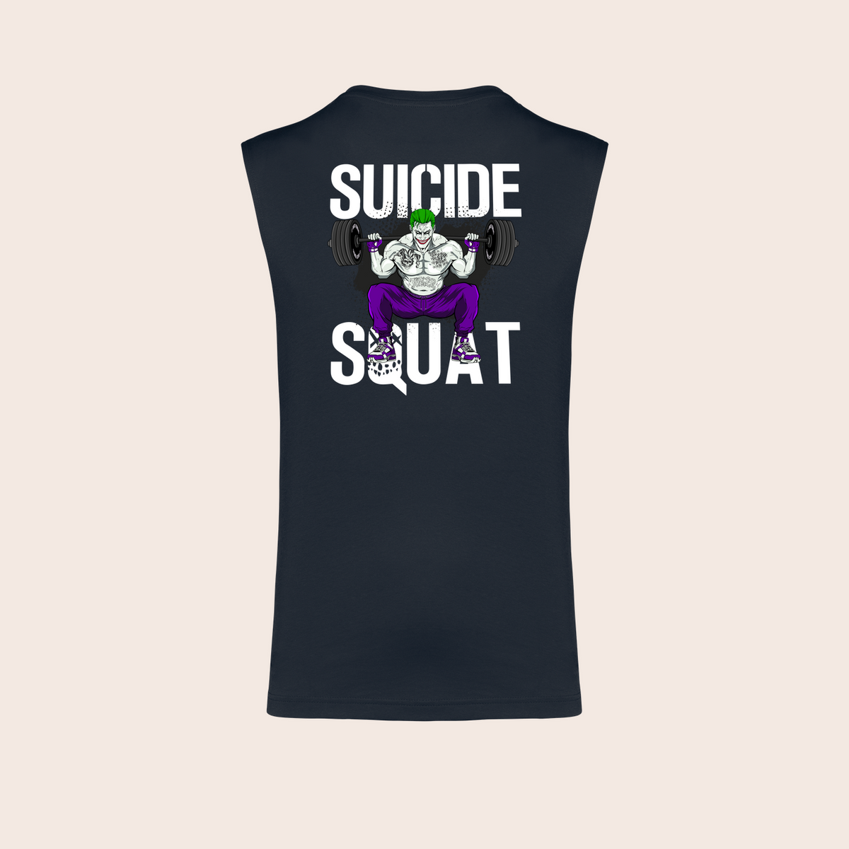Débardeur joker navy, dos — Kariban K3022IC, fond beige, logo original – coloris Navy