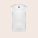 Débardeur sthenos blanc, dos — Kariban K3022IC, fond beige, logo original – coloris Blanc