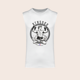 Débardeur sthenos blanc, face — Kariban K3022IC, fond beige, logo original – coloris Blanc