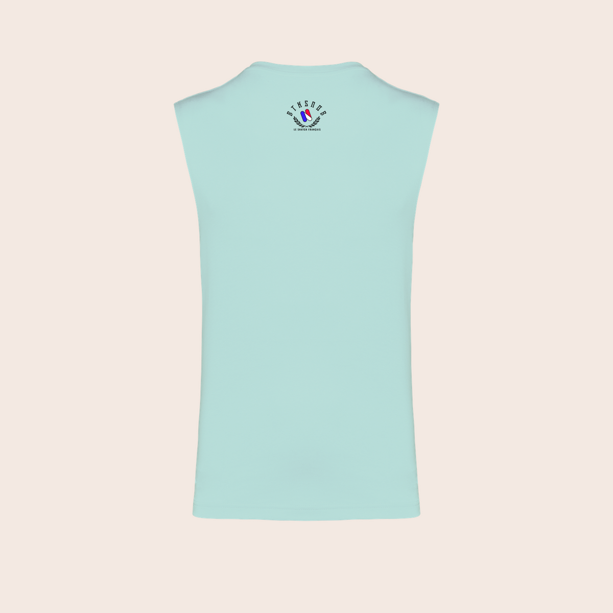 Débardeur sthenos menthe, dos — Kariban K3022IC, fond beige, logo original – coloris Menthe