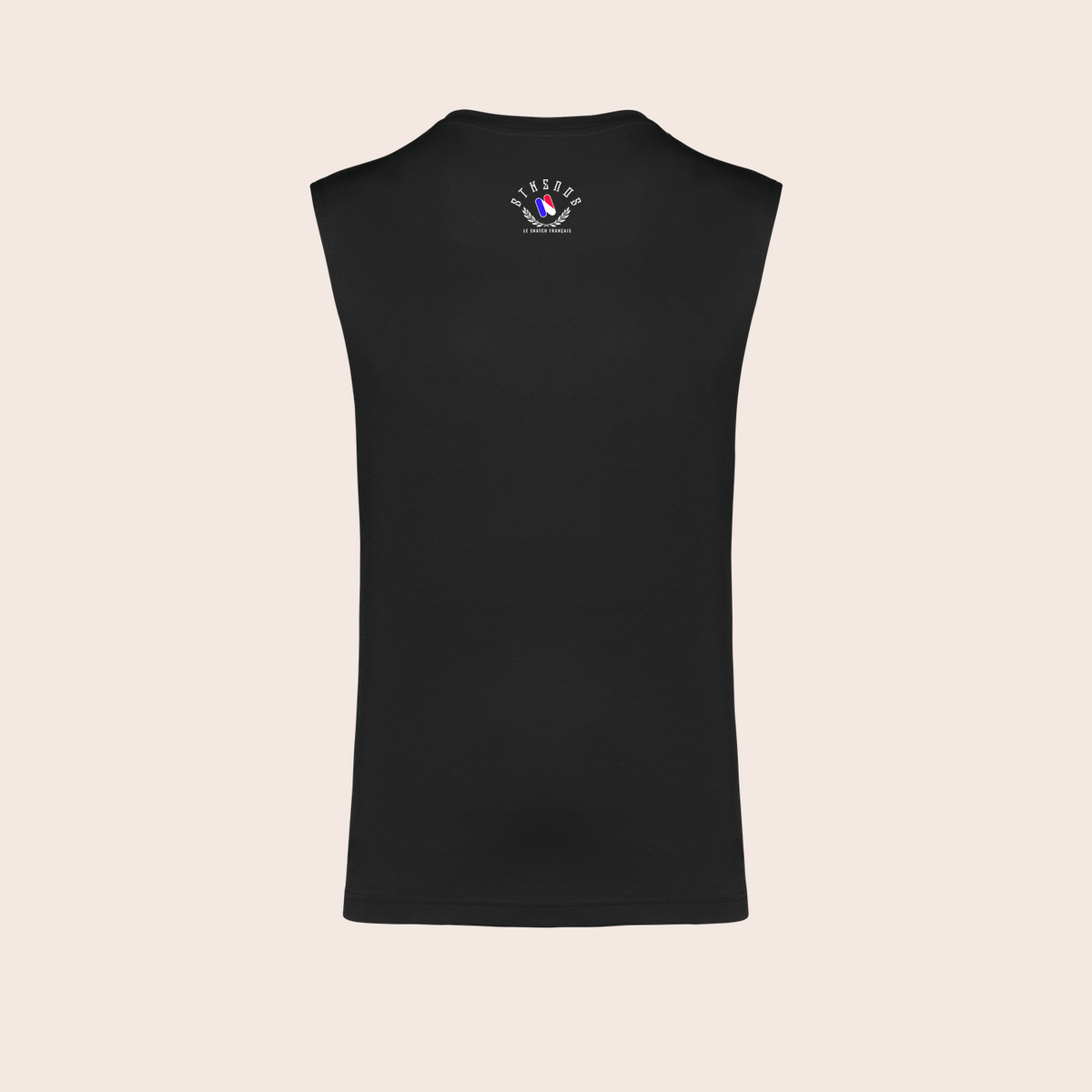 Débardeur sthenos noir, dos — Kariban K3022IC, fond beige, logo original – coloris Noir