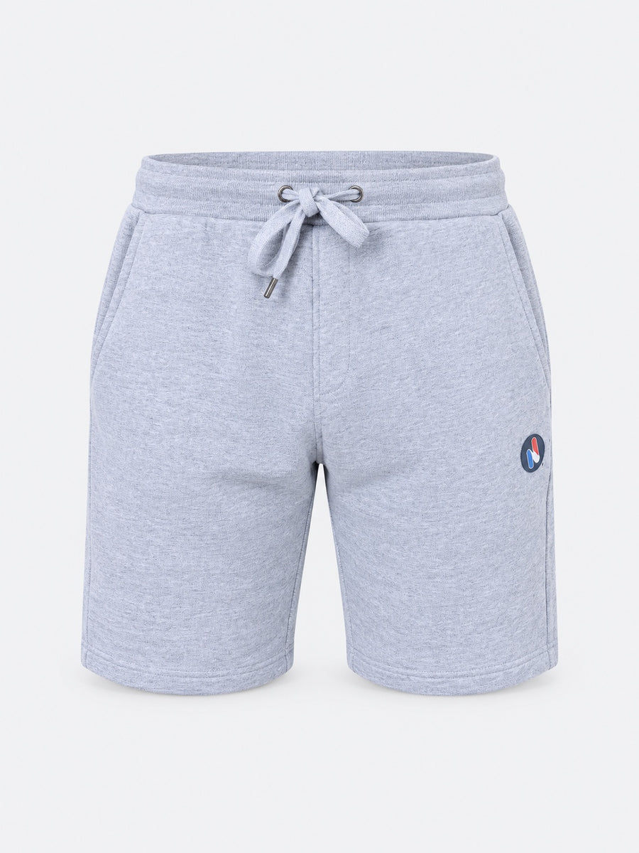 Short Homme Cross Training – Le Snatch Français Coton Bio — Gris chiné — maquette sur fond gris clair