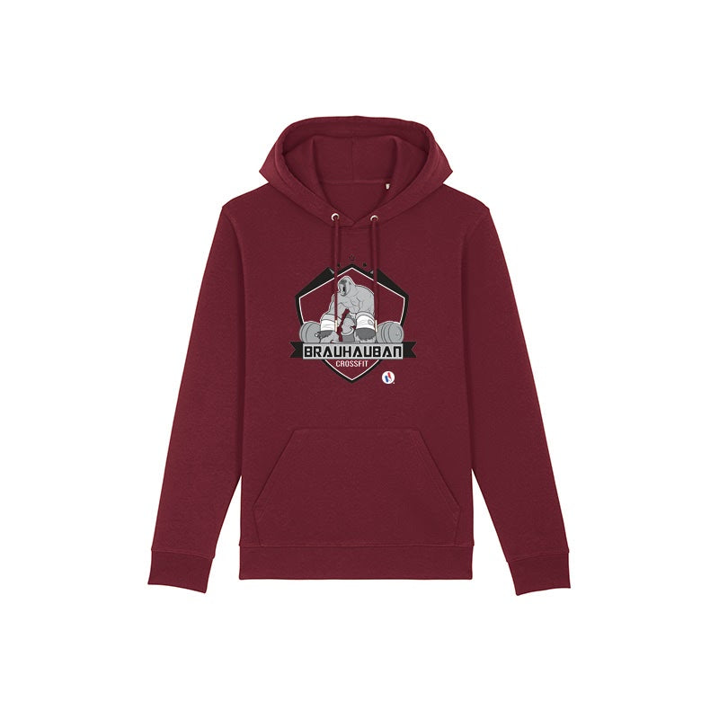 Maquette de sweat bordeaux avec logo personnalisé