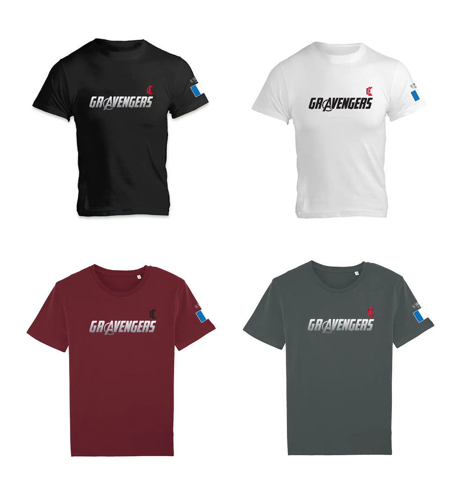 Maquette de T-shirts personnalisés en noir, blanc, bordeaux et gris