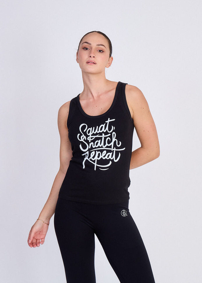 Débardeur Femme Cross Training – Squat Snatch Repeat Coton Bio — Le Snatch Français