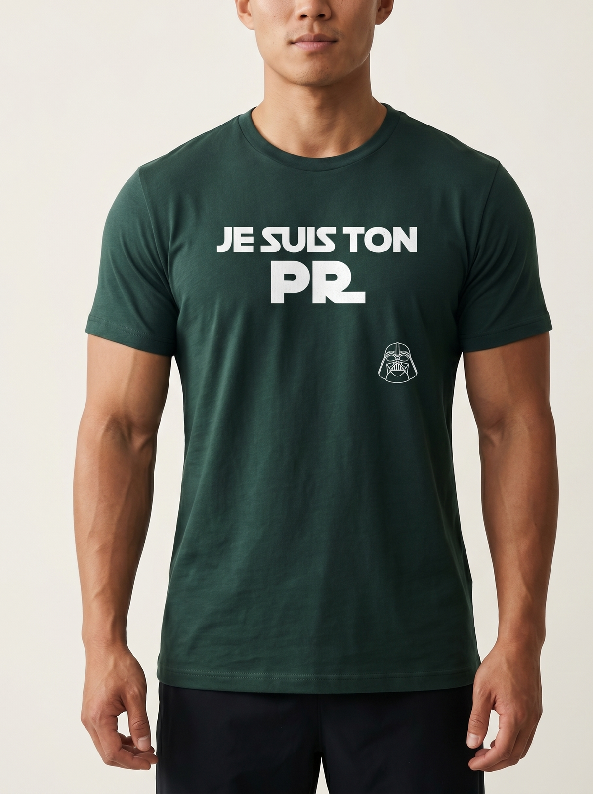 T-Shirt Homme Cross Training – Je Suis Ton PR Vert Bouteille porté — Le Snatch Français